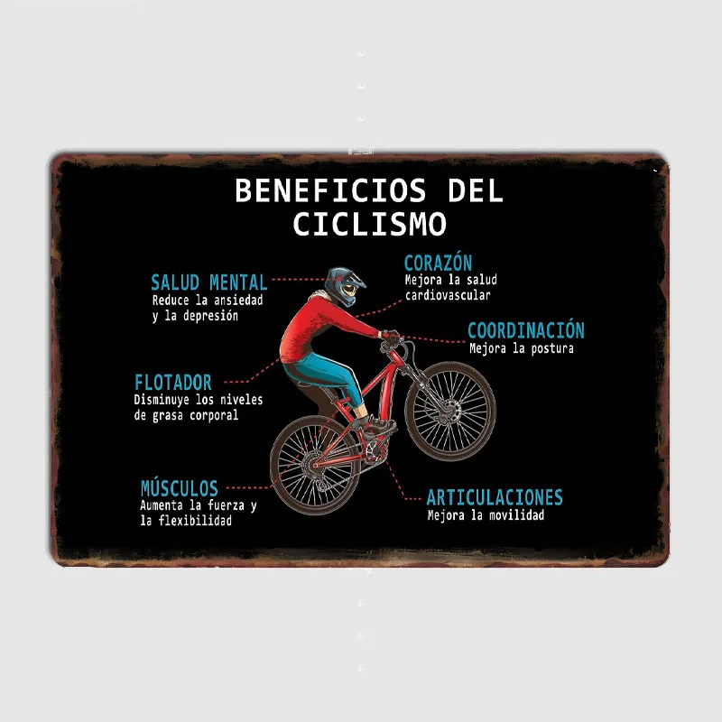 Mountain Biking Benefits - CICLISMO BENEFITS Poster Mountain Bike Targa